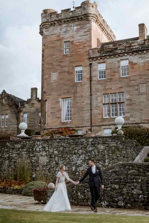 bride and groom at 5 stars venue Glenapp Estate 