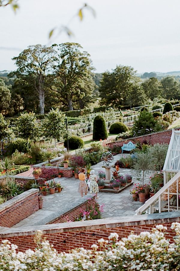 Dumfries House garden during wedding party