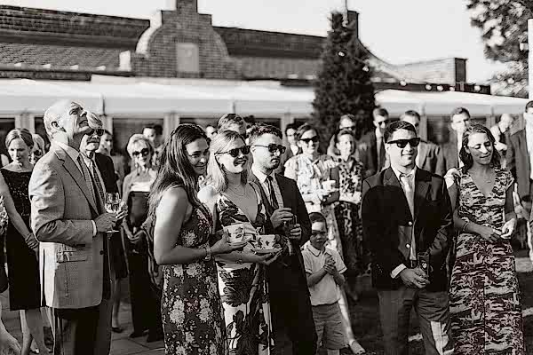 guests lookng at teh band performing