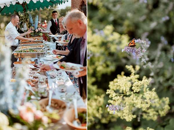 meal outdoors at dumfries house wedding venue