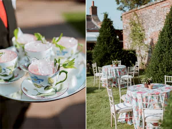 pre-wedding party at dumfries house drinks and table set-up