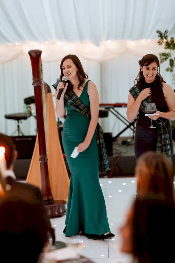 bridesmates speeking at soarn castle