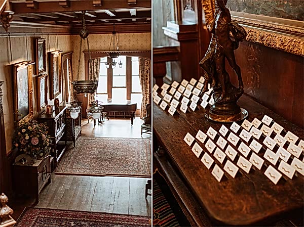 interior and table plan at soarn castle wedding 