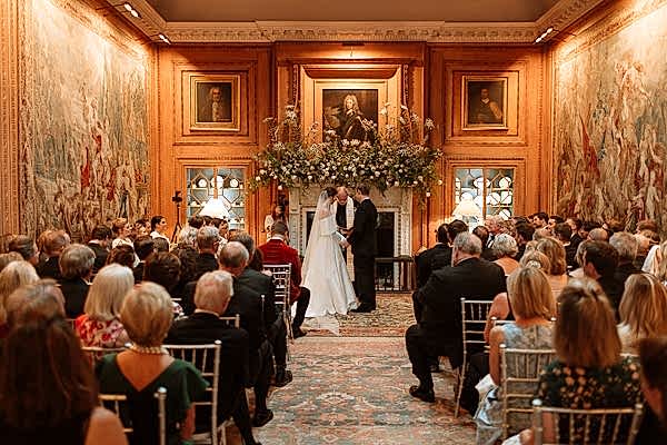 Dumfries House Wedding Photos ceremony at tapestry room