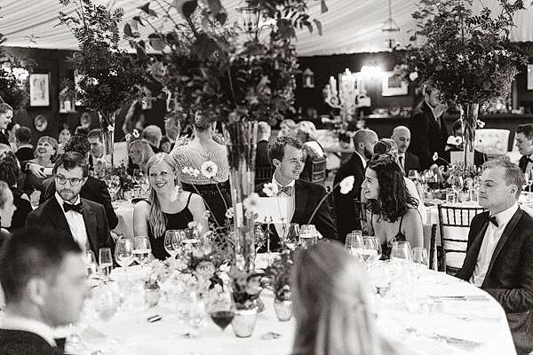 Dumfries House Wedding Photos guests by tables