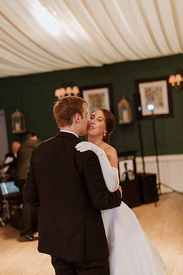 Dumfries House Wedding Photos bride and groom kissing
