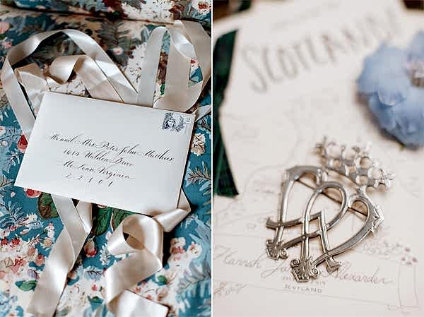 wedding invitations and details at Dumfries House Wedding