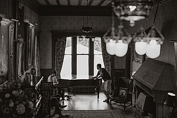 groom getting ready at soarn castle