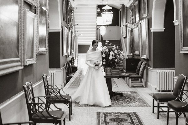 bride walking before ceremony
