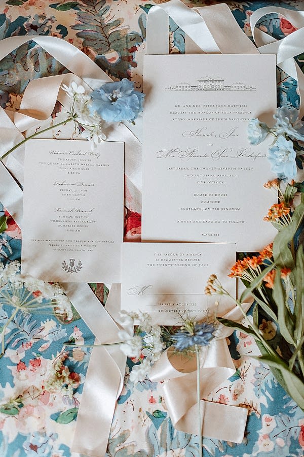wedding invitations Dumfries House Wedding 