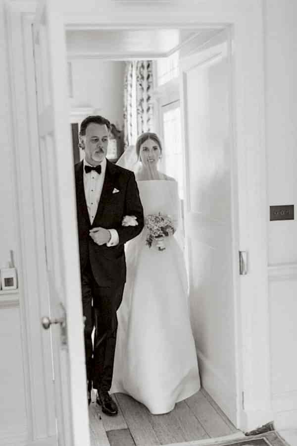 Dumfries House Wedding Photos 3bride walking with dad