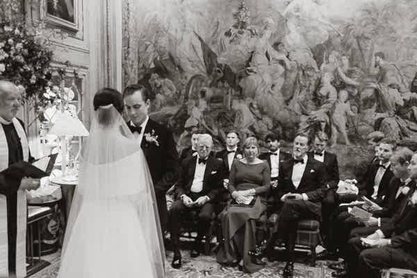 Dumfries House Wedding Photos cremony at tapestry room