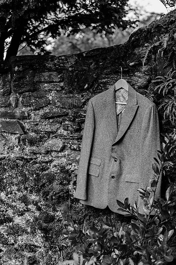 wedding suit at the summer house on loch goil scotland